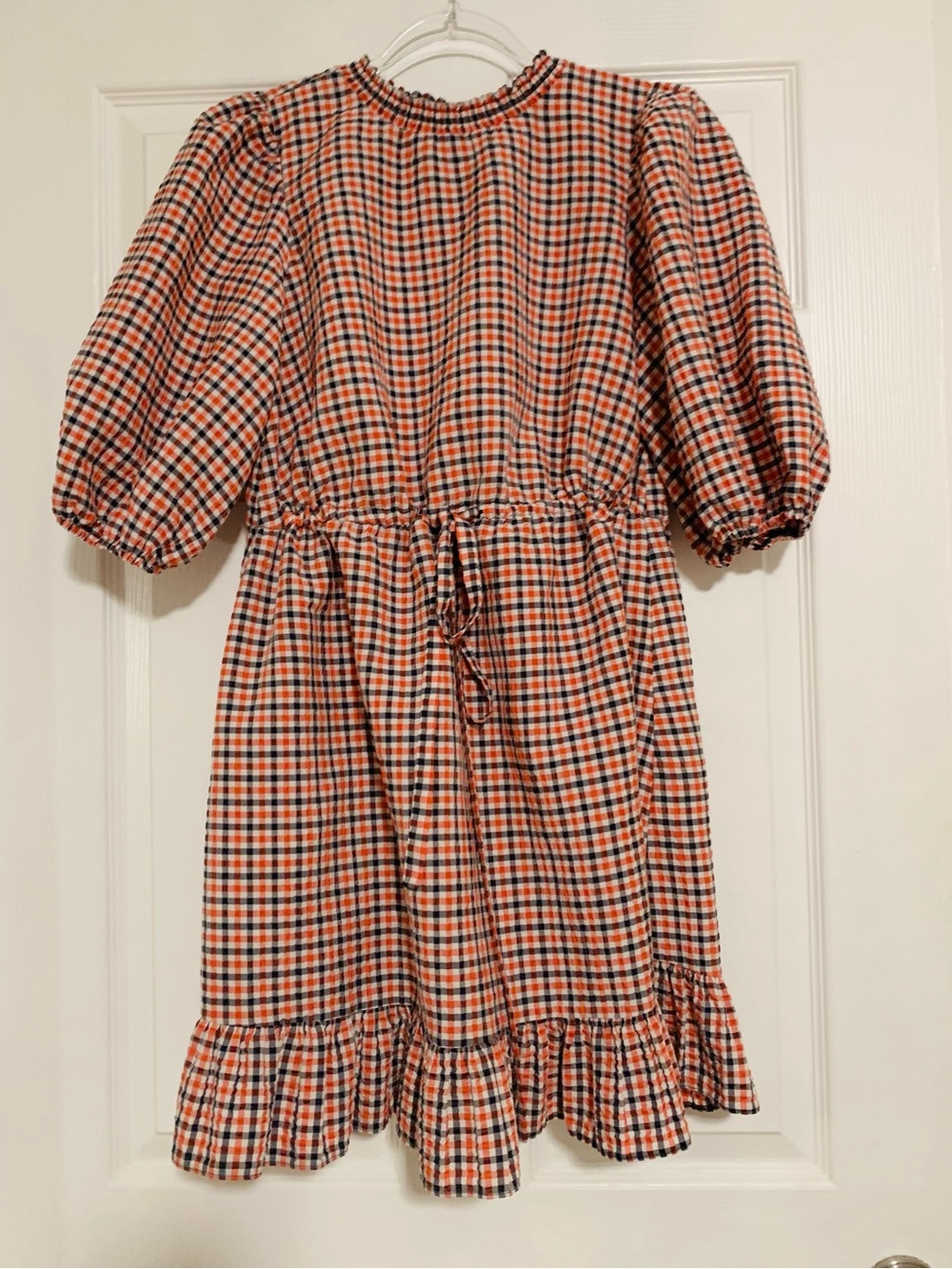 ASOS Red, Black and White Plaid Ruffle-Hem Dress